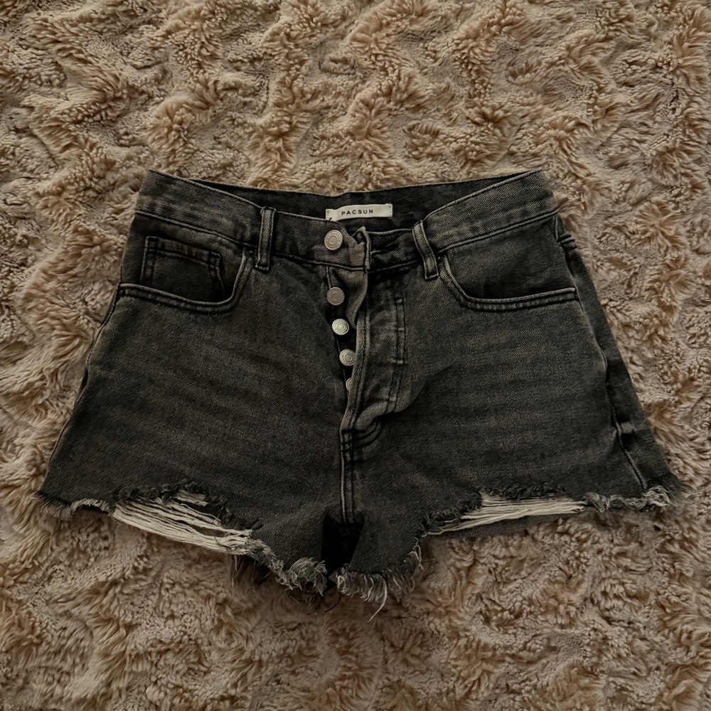 PacSun High Waisted Black Denim Women's Shorts